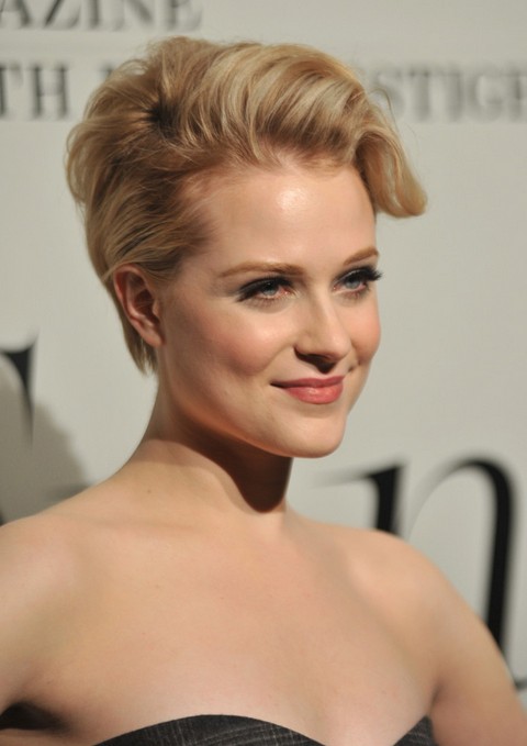 Updo for Short Hair - Evan Rachel Wood Short Blonde Updo