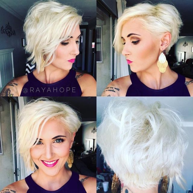 20 Hottest Short Hairstyles, Short Haircuts for Women wavy bob hairstyle with bangs