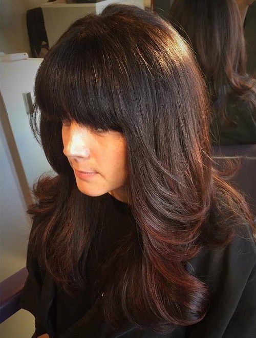 Cute, Effortless Long Hairstyles with Bangs and Layers