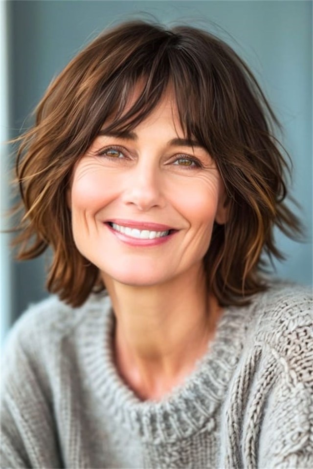 7 over 60 short hair soft fringe with bangs copy