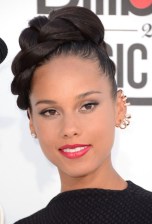 Alicia Keys Formal Large Glossy Braid Updo  Alicia Keys Large Glossy Braid Updo 2013