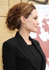 Side View of Angelina Jolie Textured Messy Updo Side View of Angelina Jolie Textured Messy Updo