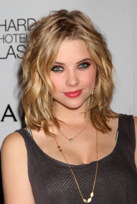 Ashley Benson Medium Wavy Hairstyle with Layers