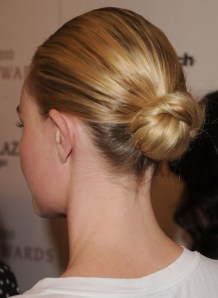 Back View of Sleek Bun Updo Hairstyle Back View of Sleek Bun Updo Hairstyle