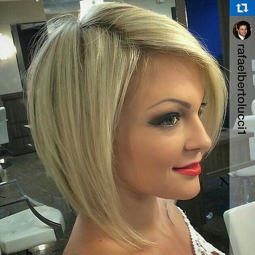 Blonde Bob with Side Parting