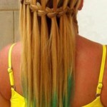 Blonde Green Waterfall Braid