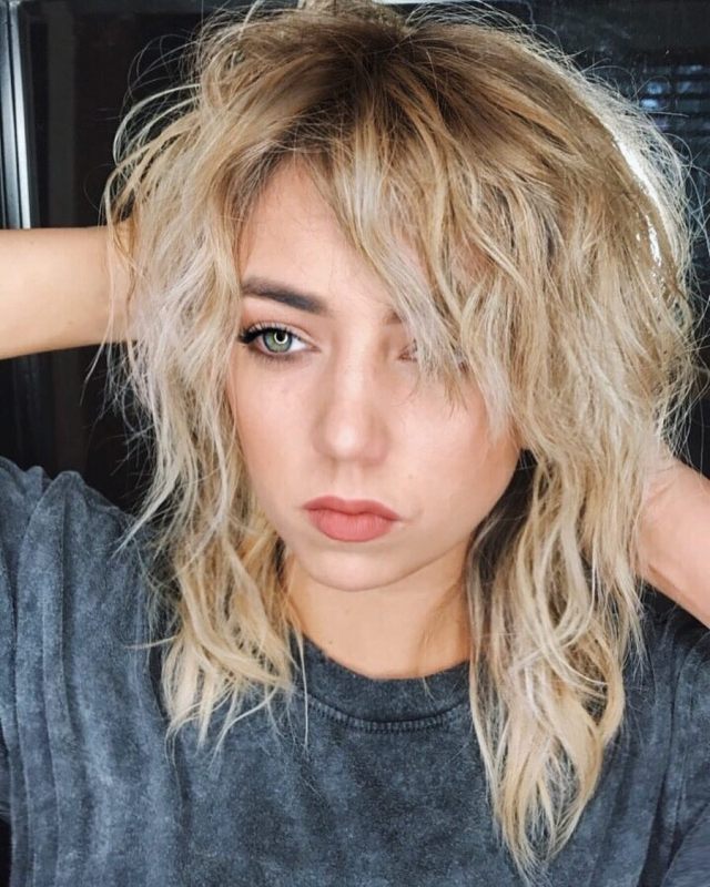 Blonde Mullet With Air Dried Waves