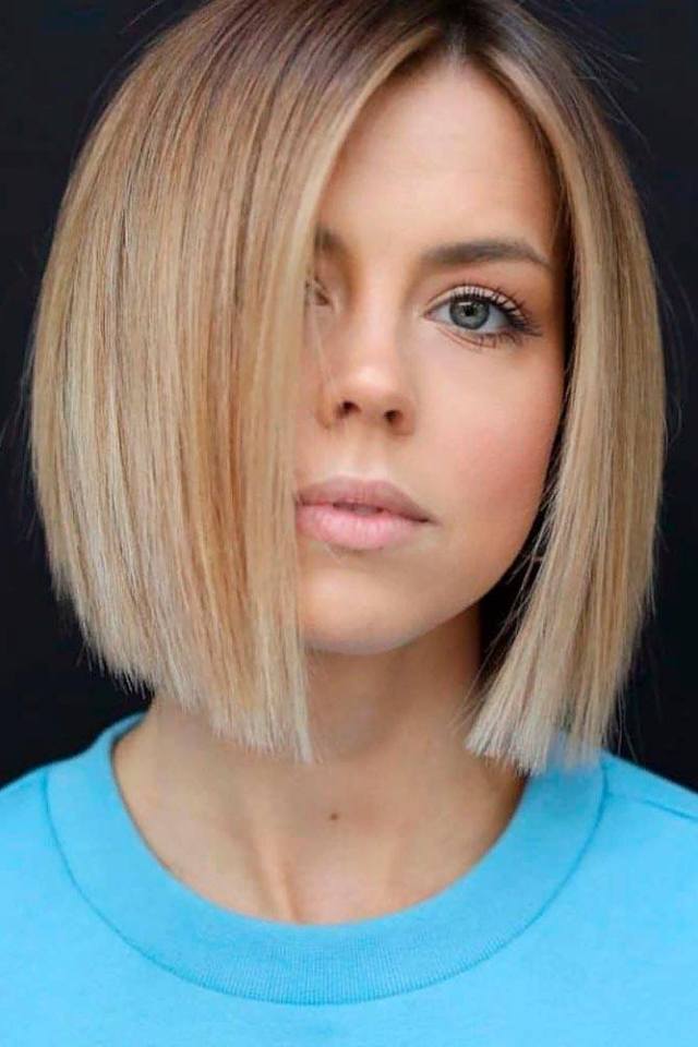 short bob haircut for round face shapes