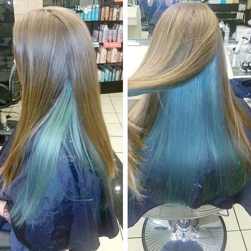 Blue and Brown Hair