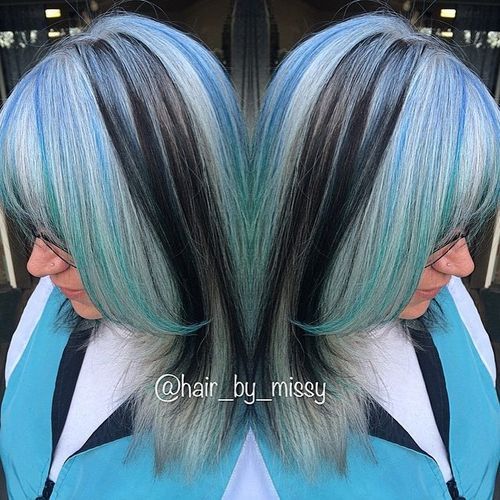 Blue and Sliver Highlights
