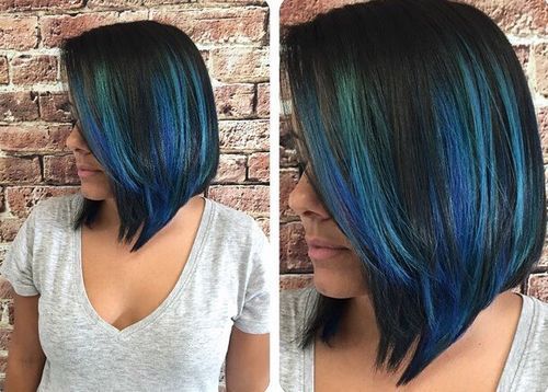 Blue Short Bob