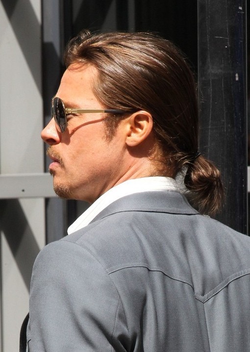 Brad Pitt Ponytail Hairstyle for men