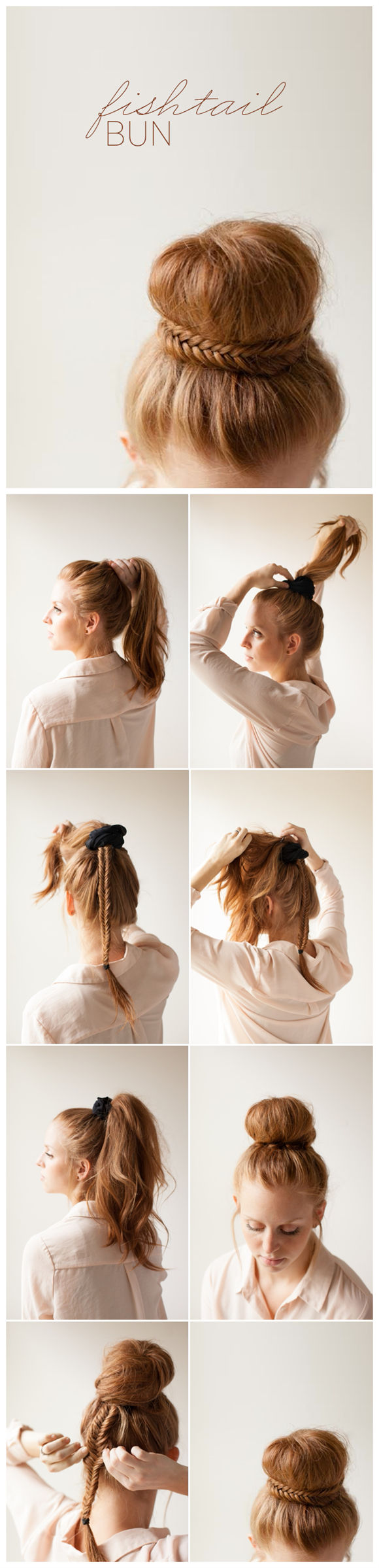 DIY Hairstyles: Braided Fishtail Bun Updo Tutorial