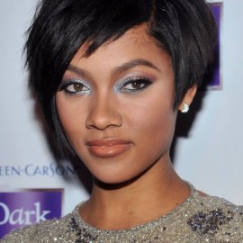 Bria Murphy Short Black Pixie Cut for Prom