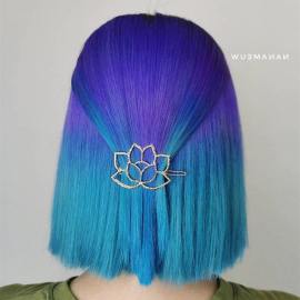 bright colored bob hairstyle