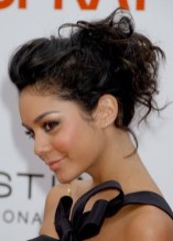 Celebrity Loose Curly Bun Updo Celebrity Vanessa Anne Hudgens Loose Bun Updo