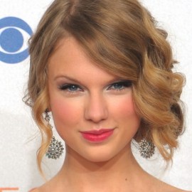 Celebrity Side Swept Curly Updos