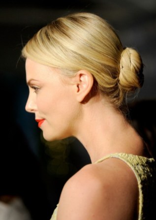 Charlize Theron Sleek Low Bun Updo for Long Hair Charlize Theron Sleek low Bun Updo for Long Hair 2013