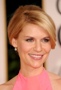 Claire Danes Elegant Casual French Twist Updo with Bangs Claire Danes Elegant Casual French Twist Updo with Bangs