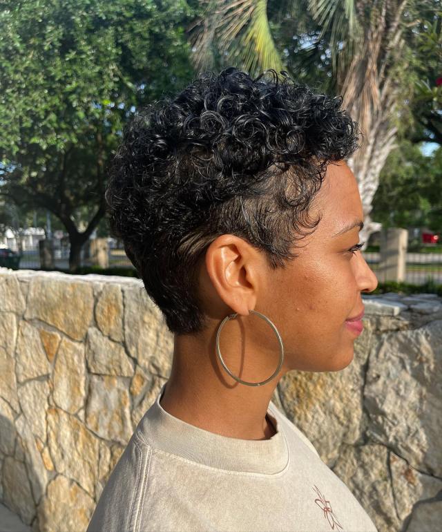 Classic Curly Pixie Cut