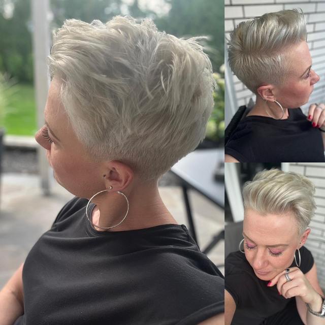 combed back pixie cut