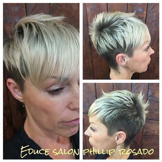 Cool Two Toned Short Haircut with Bangs