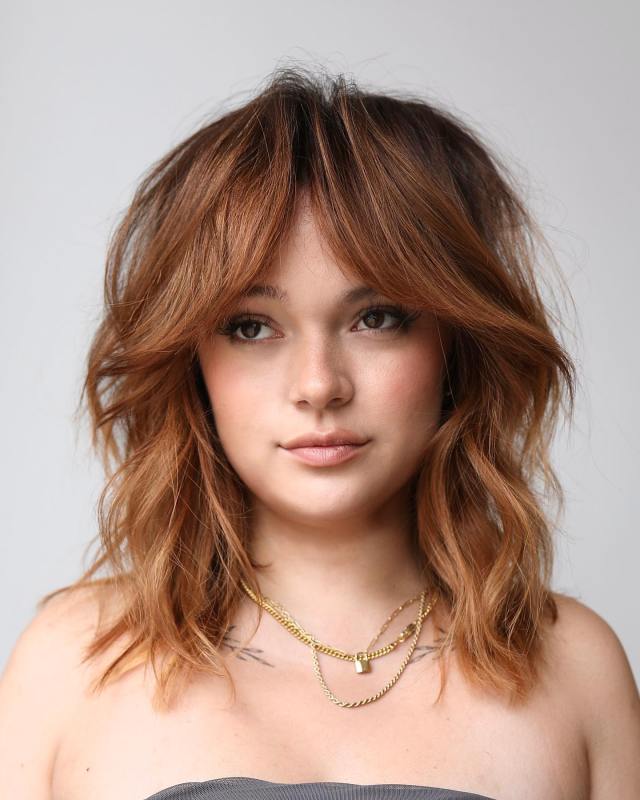 Copper Shaggy Bob Cut