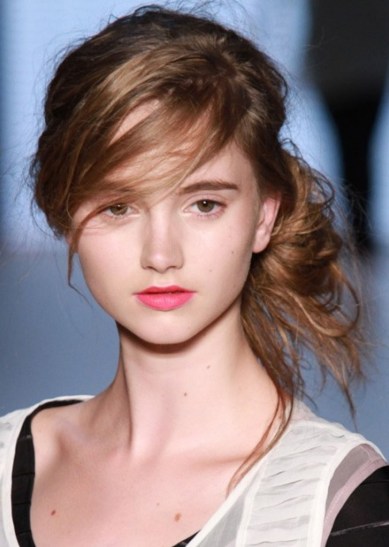 Cute Messy Bun Hairstyle with Bangs Cute Messy Bun Hairstyle with Bangs
