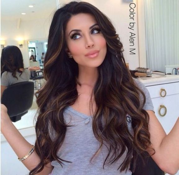 Dark brown chocolate color w caramel highlights