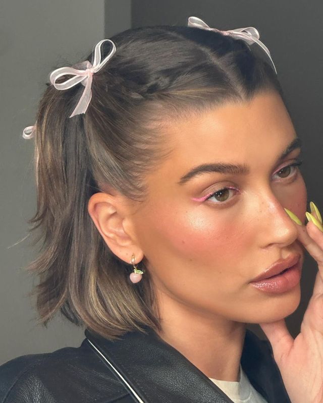 Dinky Braid Bow Updos for short hair
