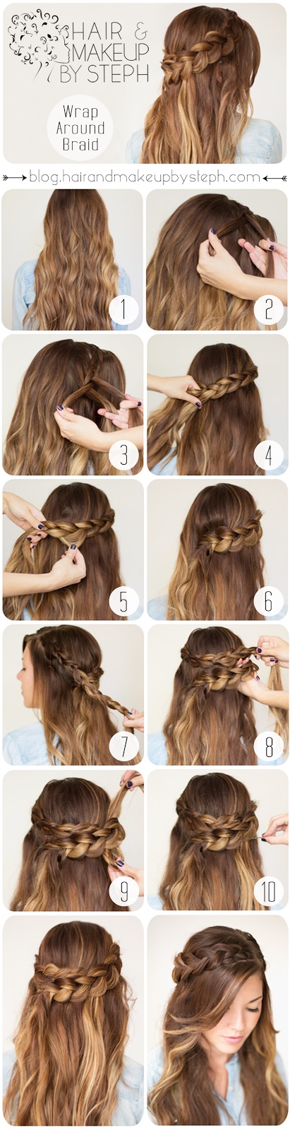 DIY Hairstyles:  Cute Wrap Around Braid for Spring