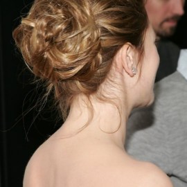 Drew Barrymore Twisted Bun Updo