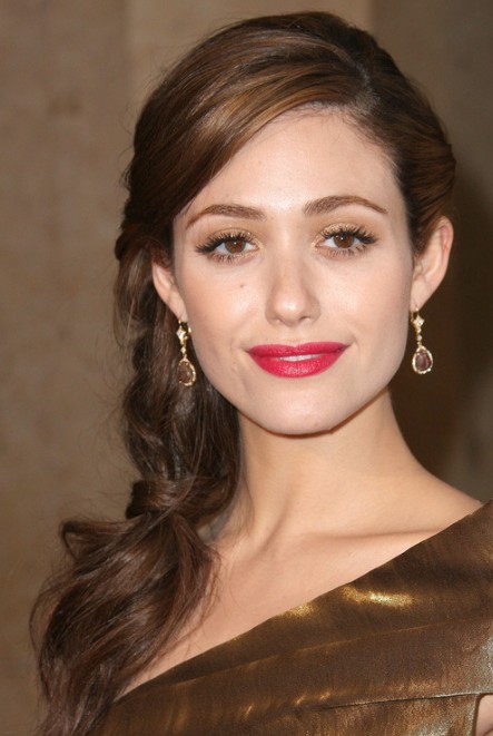 Emmy Rossum Braided Updo Hairstyles
