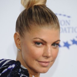 Fergie Top Knot Updo Hairstyle