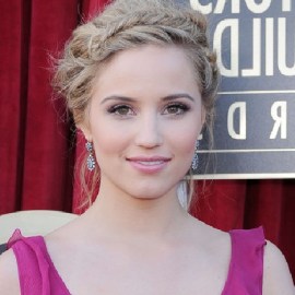 Dianna Agron Fishbone Braided Updo