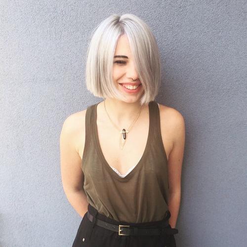 Grey Blunt Hair