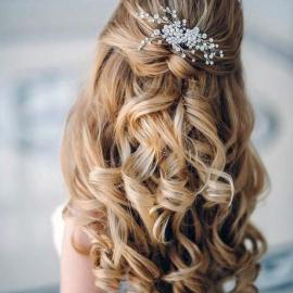Half up half down curly wedding hairstyles