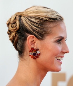 Heidi Klum Hairstyles: Generous Cool Twisted Updo Heidi Klum Latest Hairstyles: Generous Cool Twisted Updo