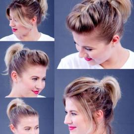 high ponytail for short hair