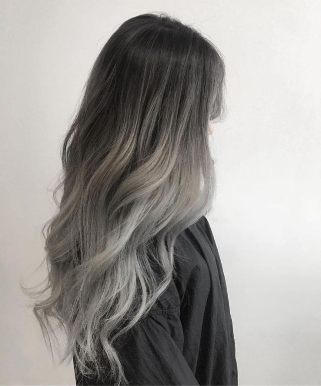 Icy Ash Gray Ombre
