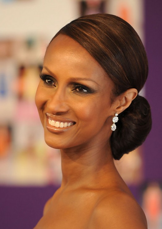 Iman Bun Updo for Black Women Over 50