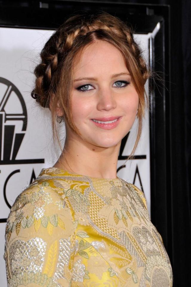 Jennifer Lawrence crown braid