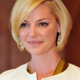 Katherine Heigl Chic Subtly Layered Smooth Bob Hairstyle