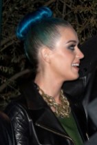 Katy Perry Stylish Blue Bun Updo Hairstyle for Long Hair Katy Perry Stylish Blue Bun Updo Hairstyle for Long Hair