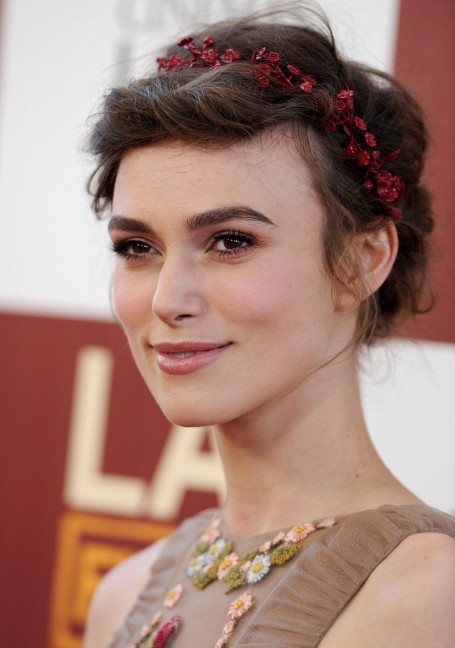 Keira Knightley Braided Updo Hairstyle