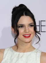 Kendall Jenner Black Messy Bun Updo with Long Tendrils Kendall Jenner Black Messy Bun Updo with Long Tendrils 2013