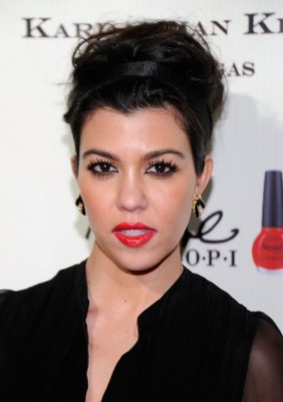 Kourtney Kardashian Casual Tousled Messy Updo Kourtney Kardashian Casual Tousled Messy Updo