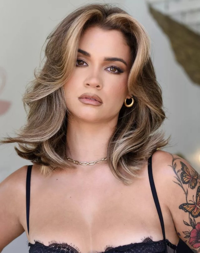 Layered Hairstyle with Balayage Highlights