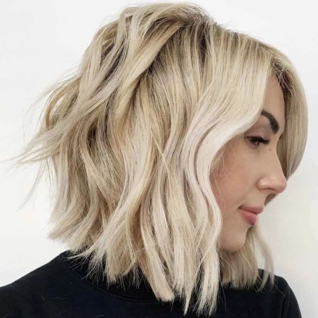Layered Shoulder Length Lob