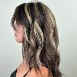 Layered Skunk Stripe Hair for long hair